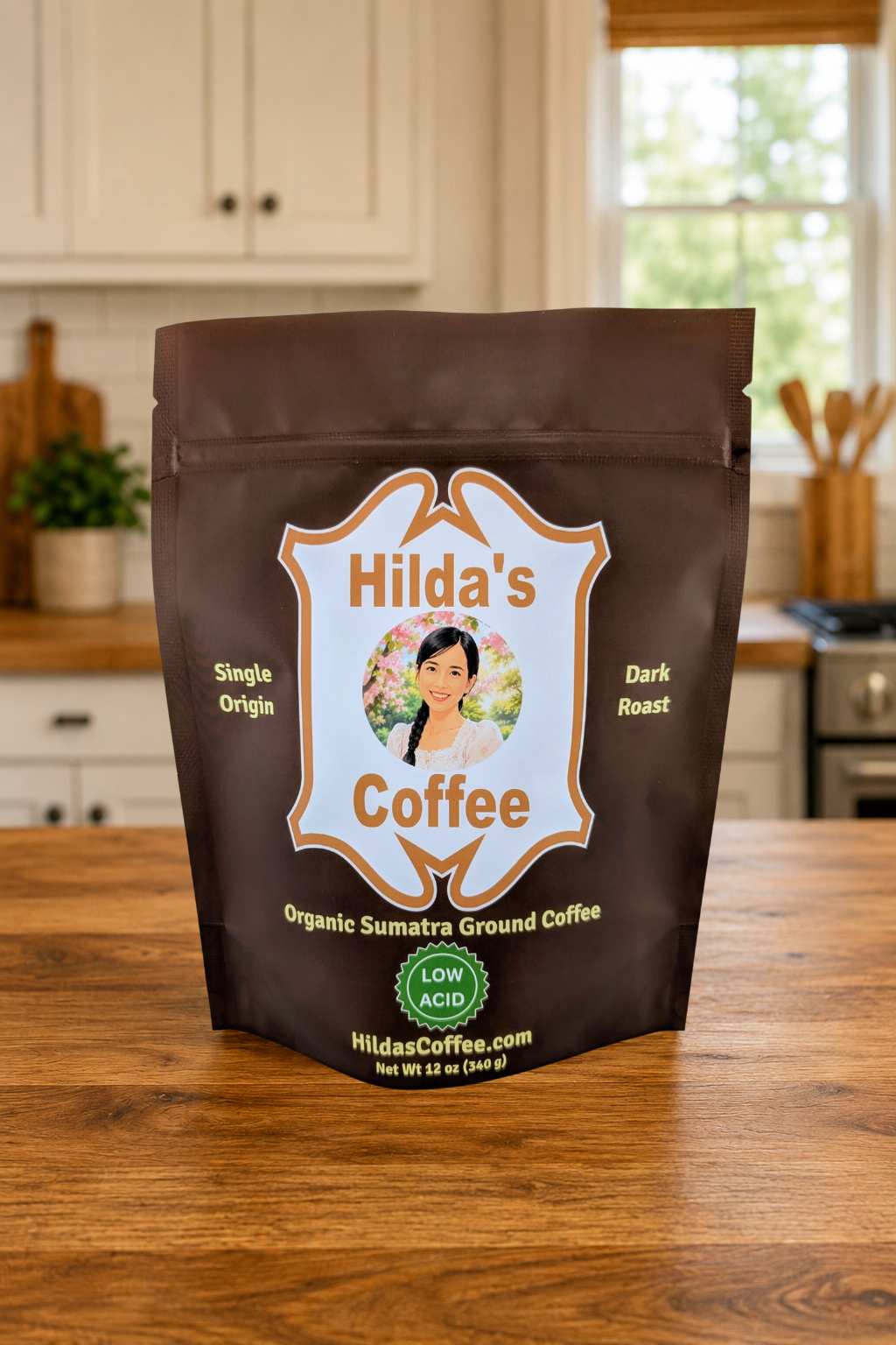 Organic Sumatra Ground Coffee, Low Acid